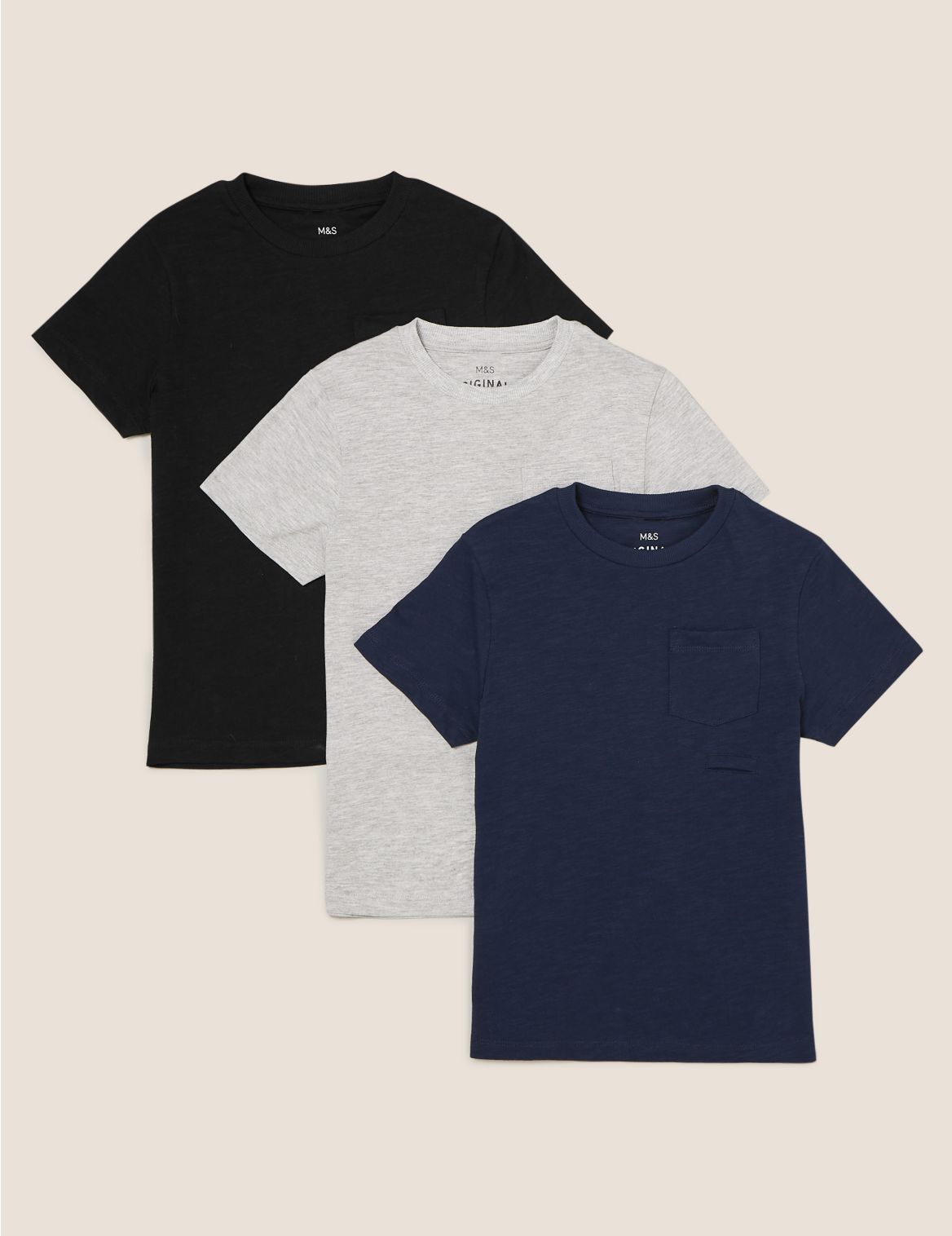 3pk Adaptive Pure Cotton T-Shirts (2-14 Yrs) multi-coloured