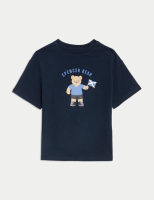 Boys Pure Cotton Spencer Bear Scotland T-Shirt (6-16 Yrs) - 11-12 - Dark Navy, Dark Navy