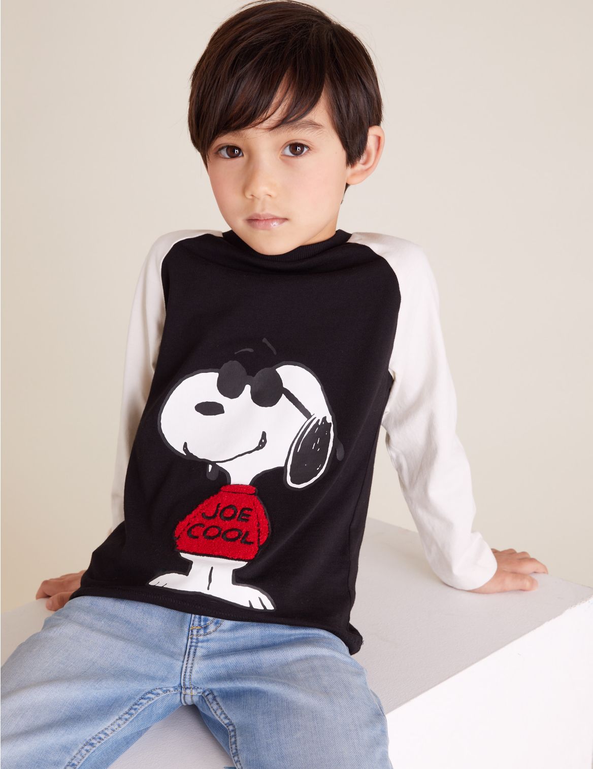 Pure Cotton Snoopy&trade; Top (2-7 Yrs) black