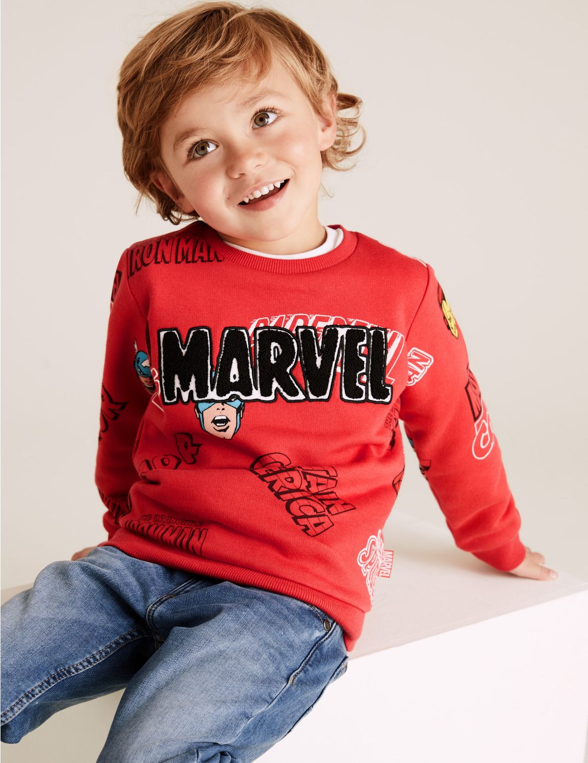 Cotton Rich Marvel Superheroes&trade; Sweatshirt (2-7 Yrs) red