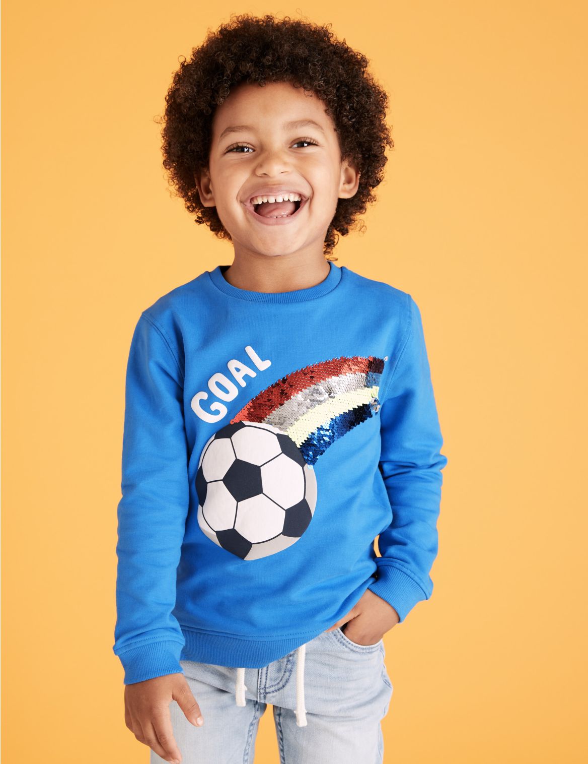 Cotton Football Reversible Sweatshirt (2-7 Yrs) multi-coloured