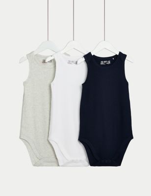 M&S 3pk Pure Cotton Bodysuits (3-16 Yrs) - 4-5Y - Multi, Multi