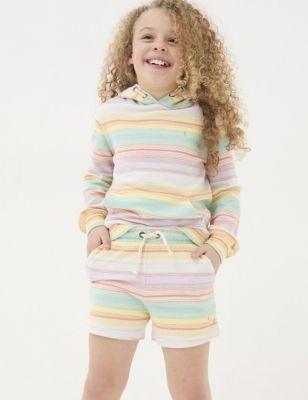 Fatface Girl's Pure Cotton Striped Shorts (3-13 Yrs) - 3-4 Y - Multi, Multi