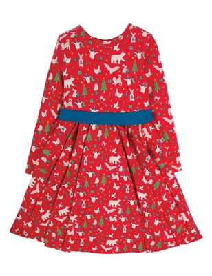 M&S Frugi Girls Cotton Rich Christmas Dress (0-5 Yrs)