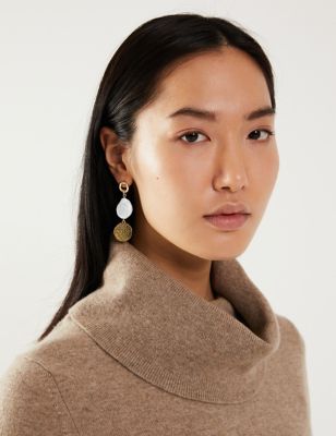 M&S Jaeger Womens Freshwater Pearl Drop Earrings