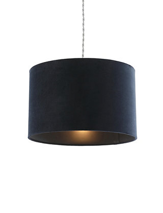 Velvet Oversized Ceiling Lamp Shade M S, Large Black Drum Light Shade