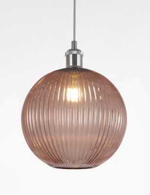 Ridged Glass Ceiling Lamp Shade